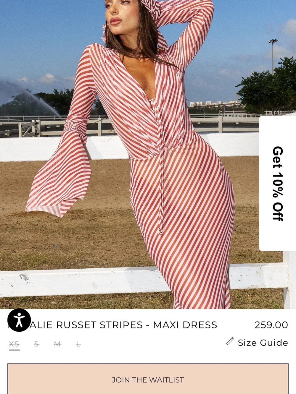 Bananhot Rosalie Russet Stripes Maxi Dress